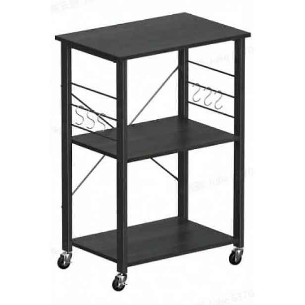 Mobilní kuchyňská skříňka s kolečky, 3 úrovně, 60 cm