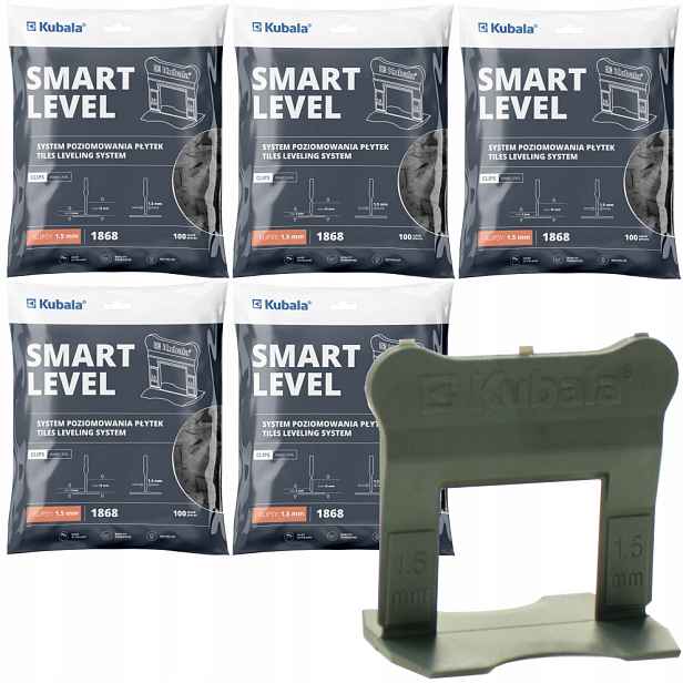 Kubala Smart Level Klipsy Pro Vyrovnávání Dlaždic 1,5 MM Sada 500 Kusů