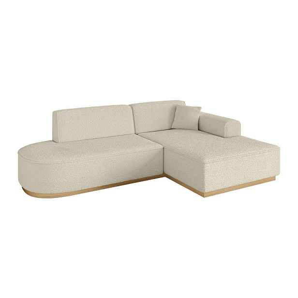 ALTDECOR ROHOVÁ SEDAČKA s otomanem, pravá IREA-L1-v2 232x165x80 Béžová Buklé