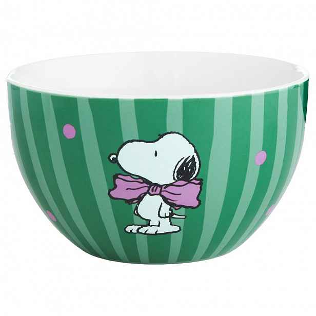 Butlers PEANUTS Miska Snoopy s mašlí 600 ml - zelená