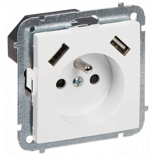Jednotlivá Zásuvka S Usb Napájecím Zdrojem SANTRA/4188-10/EPN 230V 16A Elektro-Pla
