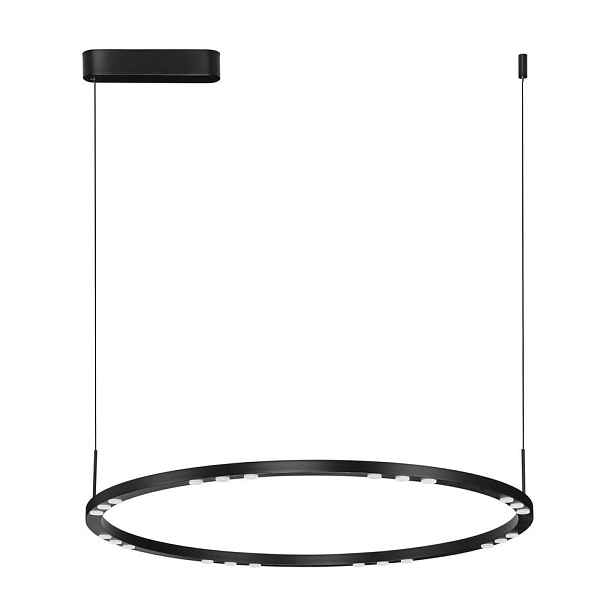 Matně černé hliníkové LED stmívatelné závěsné svítidlo ø 80 cm Lunette – Nova Luce