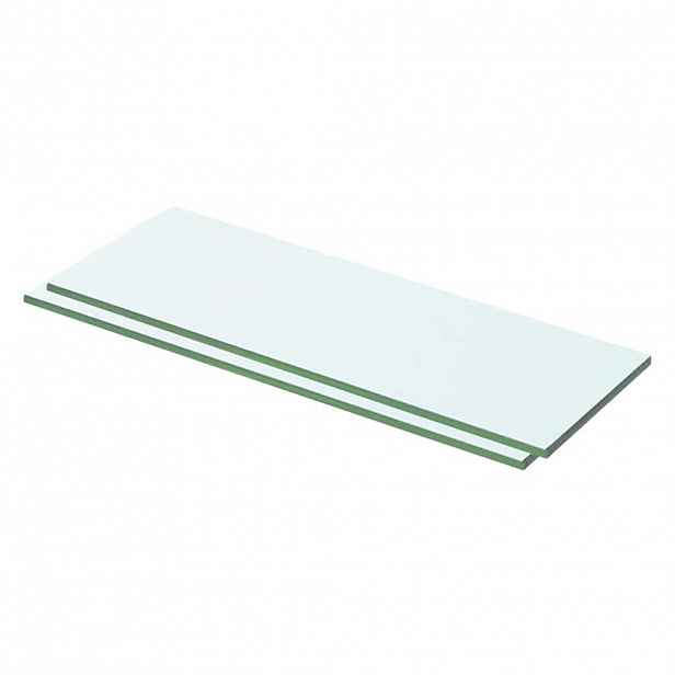 vidaXL Policové desky 2 ks sklo čiré 50 x 12 cm