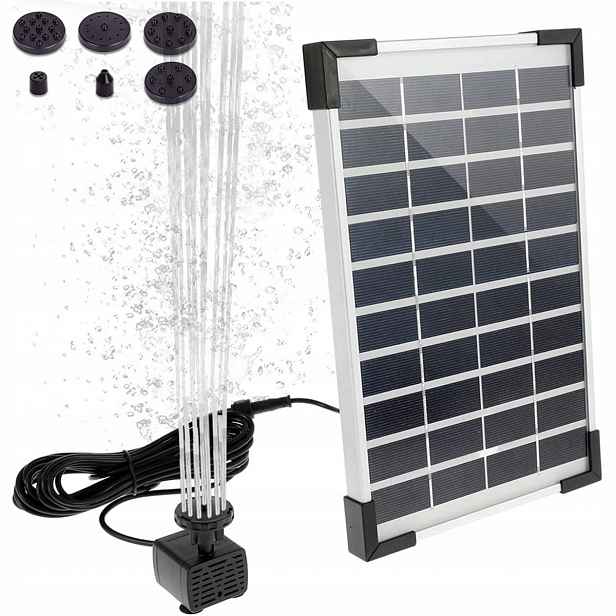 Solární Čerpadlo Fontána Do Solárního Jezírka 6 Trysek 400L/h 5W