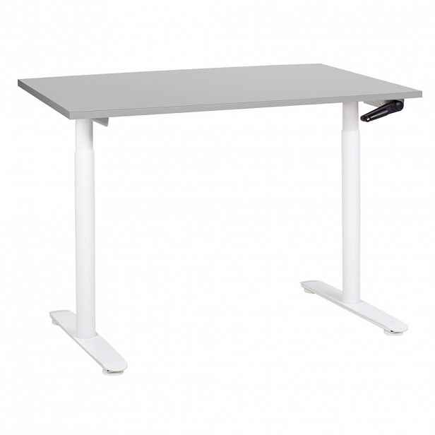 Beliani PSACÍ STŮL šedobílý 120/72 cm manuální výškově nastavitelný Destin IV