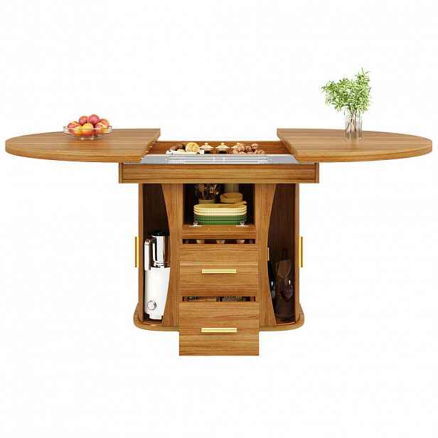 OKWISH JÍDELNÍ stůl 118-158/118/77 cm ořechová z MDF rozkládací