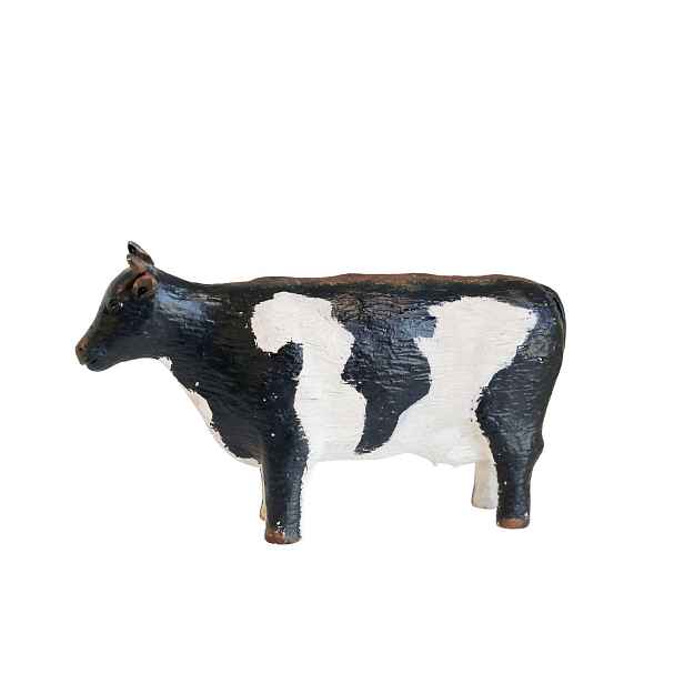 Strakatá antik dekorace kravička Farm unique - 22*5,5*13 cm Chic Antique