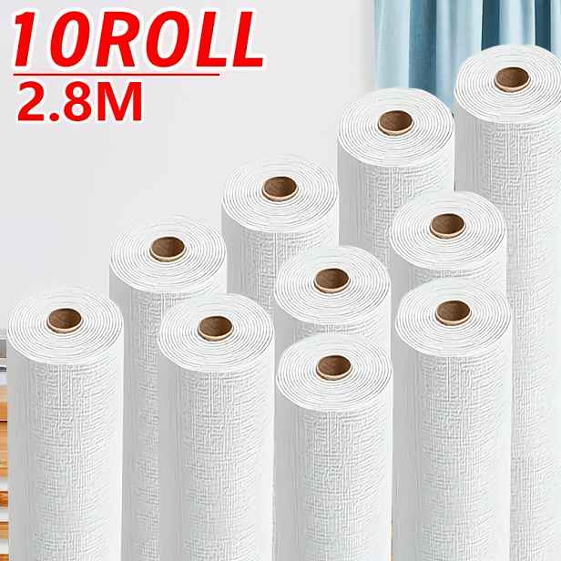 TEMU 10 rolí, 3D lněná samolepicích tapet, pěnová silná nálepka na zeď, odlepitelná a přilepovací, jemná struktura, super estetická, pevné přilnutí k
