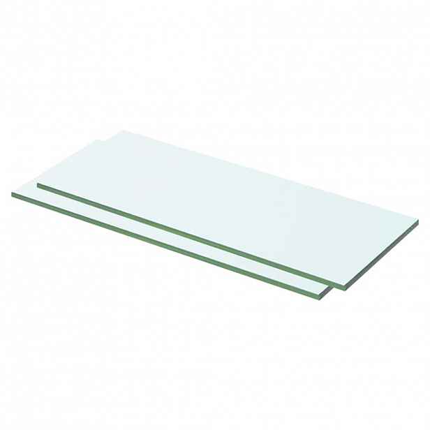 vidaXL Policové desky 2 ks sklo čiré 50 x 15 cm