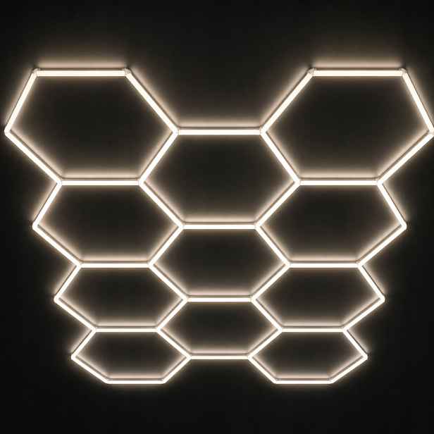Výkonná Led lampa Hexagon 11X 315x229 Cm 322 W premium detailingová garáž 4000K