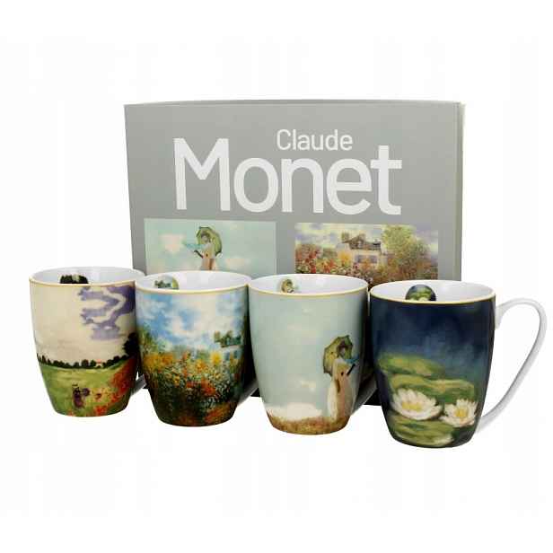Klasické šálky na čaj 4 ks Monet malíř maki