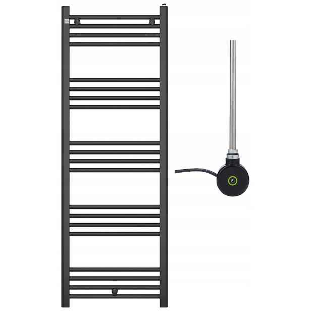 Koupelnový Radiátor 140/50 cm Černý Peutro Elektrická Topná Tyč One Touch