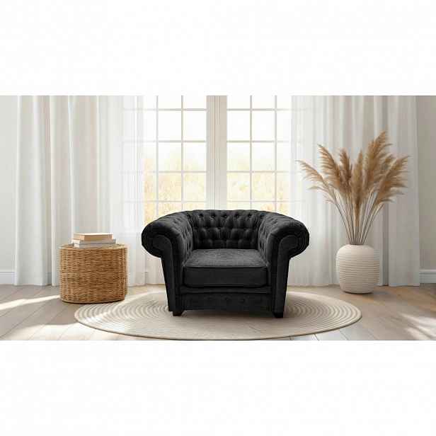 Livetastic KŘESLO CHESTERFIELD, textil, kompozitní dřevo, antracitová