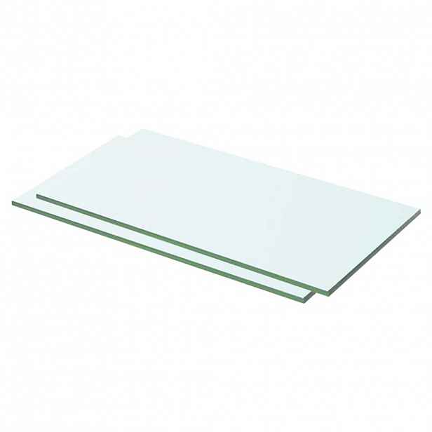 vidaXL Policové desky 2 ks sklo čiré 50 x 20 cm