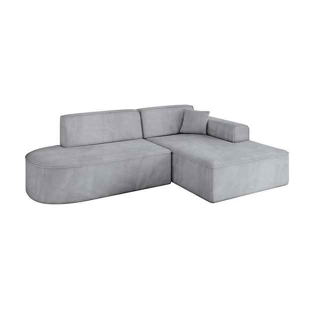 ALTDECOR ROHOVÁ SEDAČKA s otomanem, pravá IREA-L1-v3 232x165x77 Šedá Velur