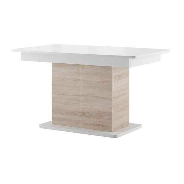 Szynaka Jídelní rozkládací stůl Star 03 s úložným prostorem 140/210 cm dub Sonoma/bílý