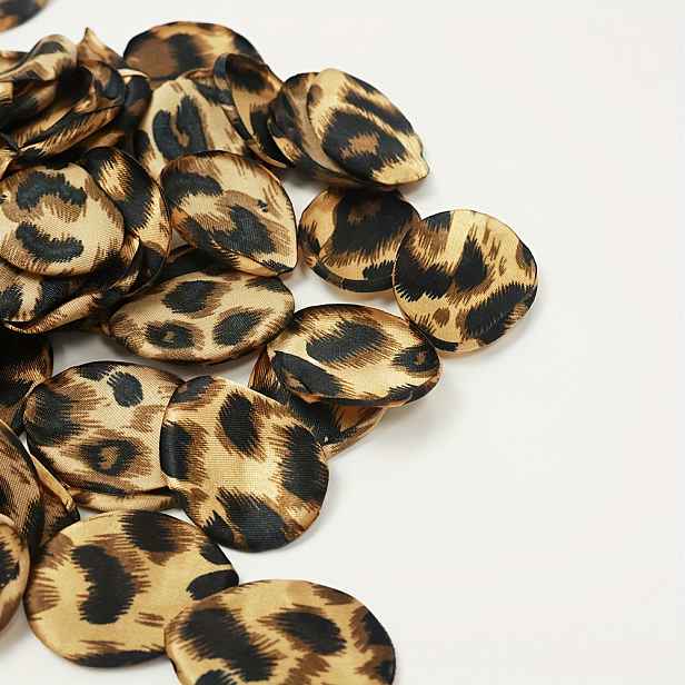 TEMU 100 ks Evropské Umělé Květiny Spálený Satén Leopardí Tisk Růžové Okvětní Lístky DIY Valentýnské Potřeby