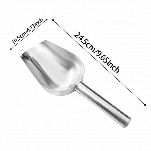 TEMU Odolná nerezová lopatka na led – Silný a trvanlivý multifunkční servírovací příbor s ergonomickou rukojetí, velkým zakřiveným/špičkovým hrotem