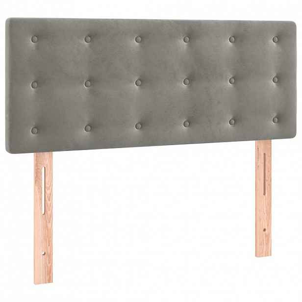 vidaXL Čelo postele světle šedé 100 x 5 x 78/88 cm samet