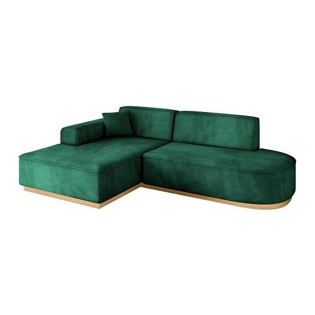 ALTDECOR ROHOVÁ SEDAČKA s otomanem, levá IREA-L1-v2 232x165x80 Zelená Velur