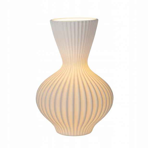 Bílá stolní lampa Momoro s měkkým světlem do kanceláře Lucide