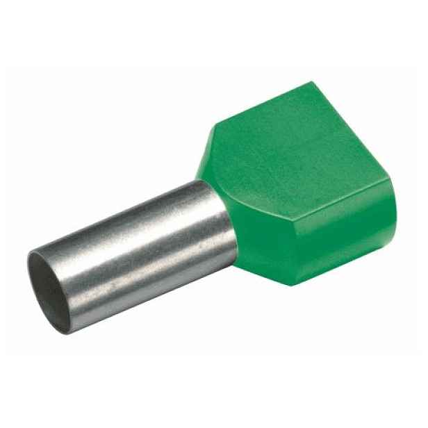 Dutinka lisovací izolovaná dvojitá Cimco zelená 2× 6 mm2 14 mm 100 ks / bal.