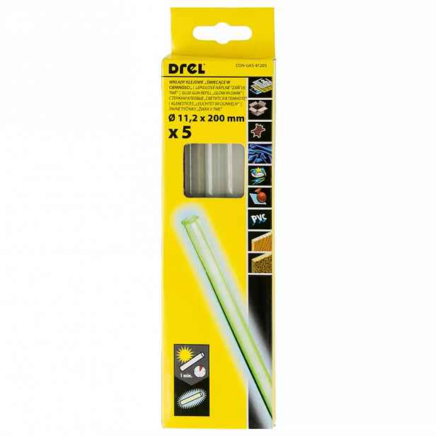 Lepící tyčinky fluorescenční 11,2 mm x 200 mm (5 ks)