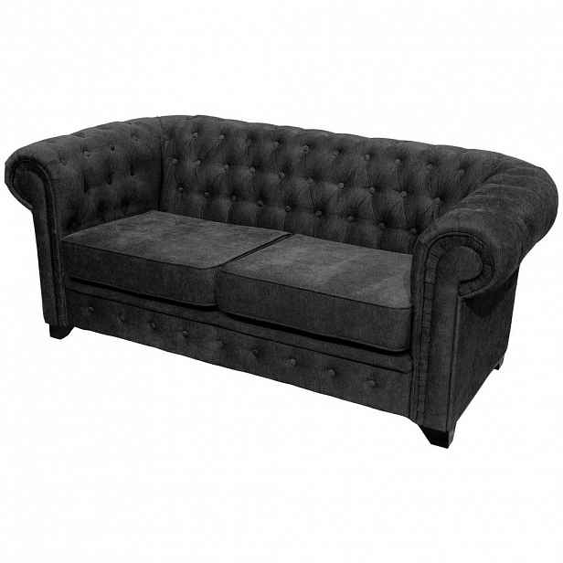 Livetastic POHOVKA CHESTERFIELD, dřevo, textil, kompozitní dřevo, antracitová