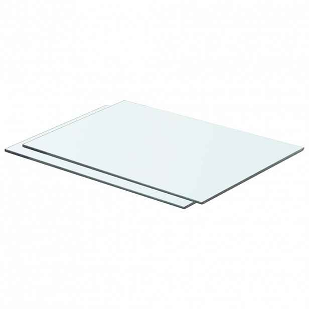 vidaXL Policové desky 2 ks sklo čiré 50 x 30 cm