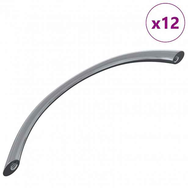 vidaXL Rukojeť 12 ks Stříbrná 107 x 3.6 x 23 mm Nerezová ocel