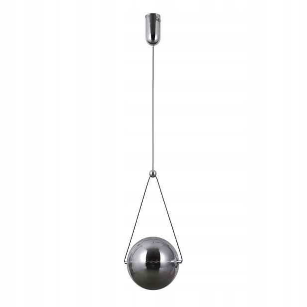 Závěsná Led lampa 9W 3000K chrom Rastia Italux skleněná koule do obývacího pokoje
