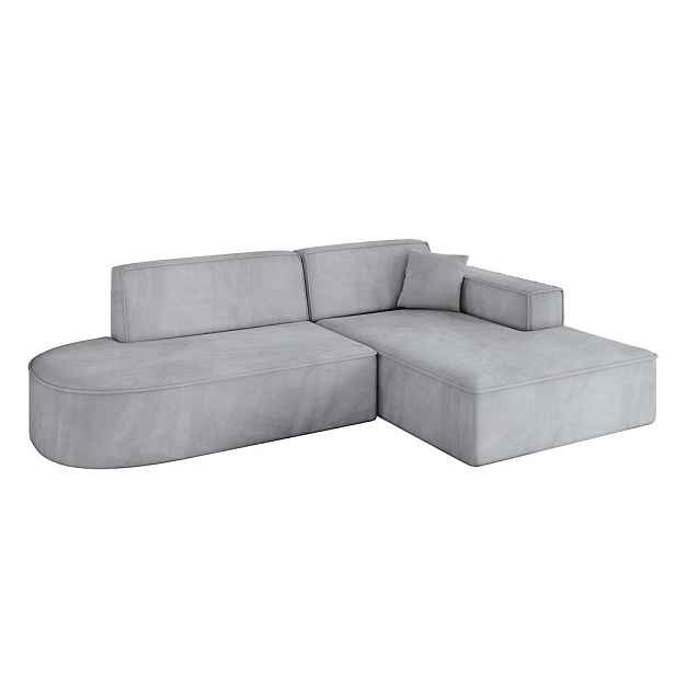 ALTDECOR ROHOVÁ SEDAČKA s otomanem, pravá IREA-L1-v4 232x165x77 Šedá Velur