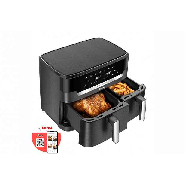 Horkovzdušná fritéza Tefal Dual XXL Easy Fry EY942HE0 Tmavě šedá