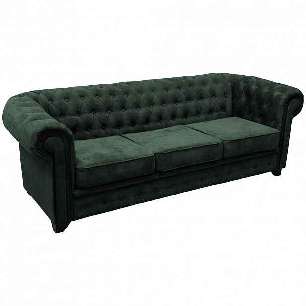 Livetastic POHOVKA CHESTERFIELD, dřevo, textil, kompozitní dřevo, tmavě zelená