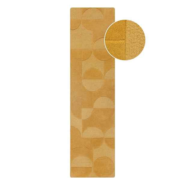 Okrově žlutý vlněný koberec běhoun 60x230 cm Gigi – Flair Rugs