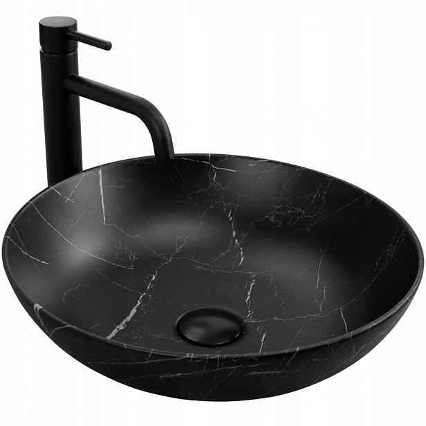 Umyvadlo Fibo Black Matt Na Desku