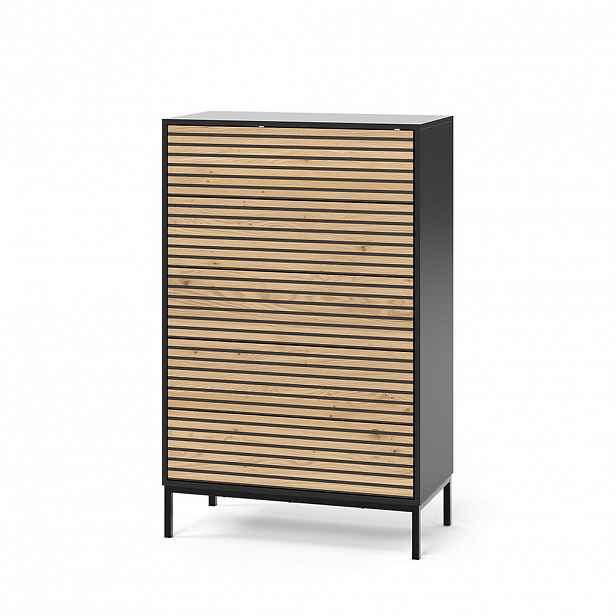 Vicco KOMODA Eliza Zlatý dub power/antracit 76 x 120 cm s 5 zásuvkami