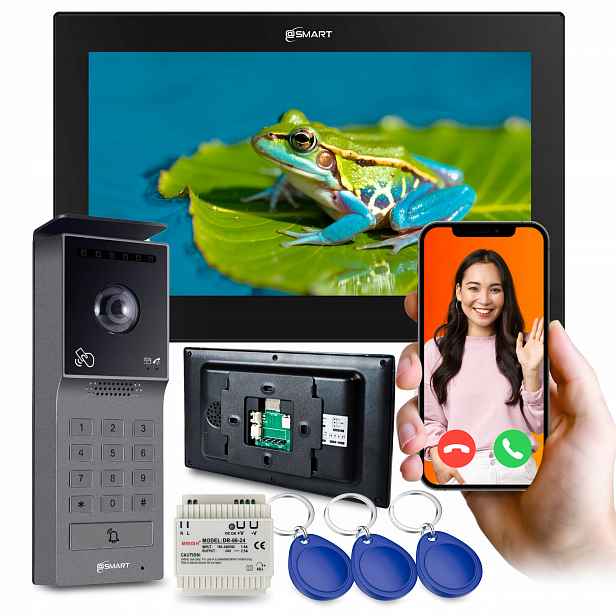 Videodomofon Wifi 7" Tuya 2 wire brána kód aplikace Full Hd Din foto
