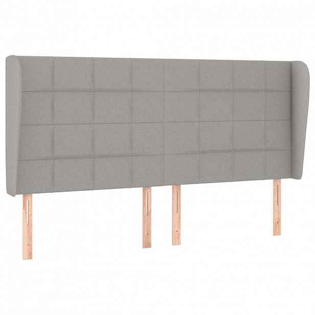 vidaXL Čelo postele typu ušák světle šedé 203x23x118/128 cm textil