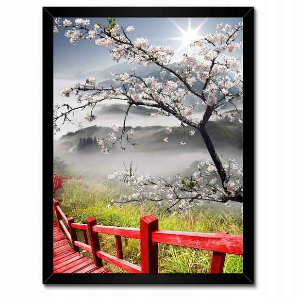 Plakáty v rámu 30x40 Červený most v Japonsku