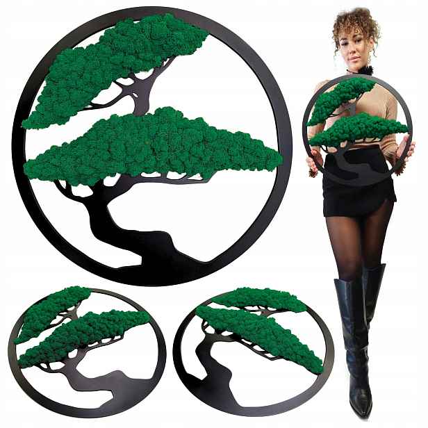 Obraz Mech Chrobotek Stromek Bonsai Obraz Z Mechu Stromek Na Dárek 50 cm