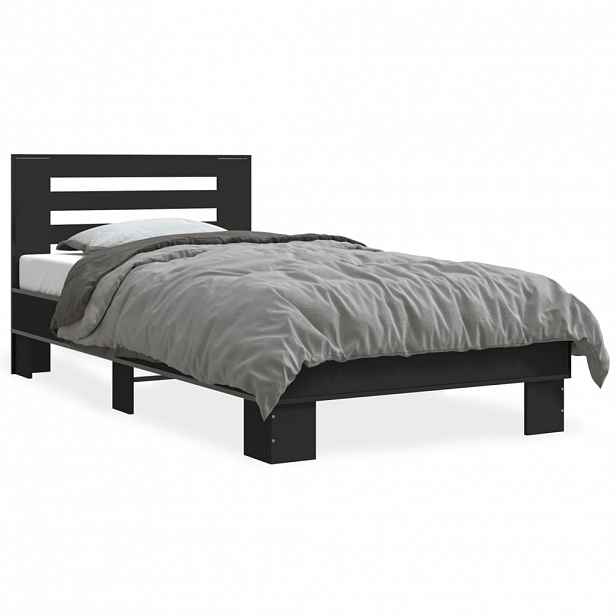 vidaXL Rám postele černý 75 x 190 cm kompozitní dřevo a kov