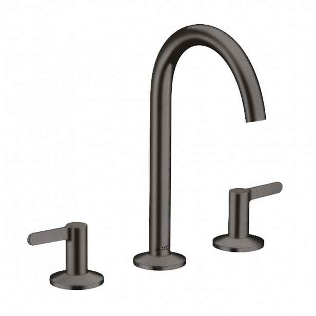 Axor One - Umyvadlová baterie s výpustí Push-Open, 3-otvorová instalace, EcoSmart, kartáčovaný černý chrom 48050340