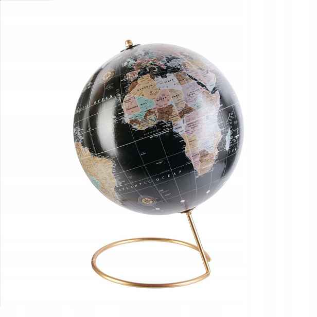 Globus mapa svět ozdobný kovový glamour retro do obývacího pokoje 29 cm