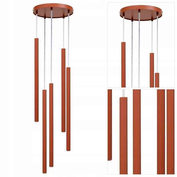 Oranžová závěsná lampa Sopel s charakterem v obývacím pokoji Sigma Lighting