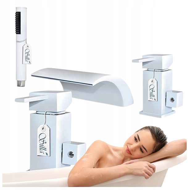 Vanová Baterie Cascade 3-OTVOROVÁ Vanová 1006 W Bílá Kaskáda
