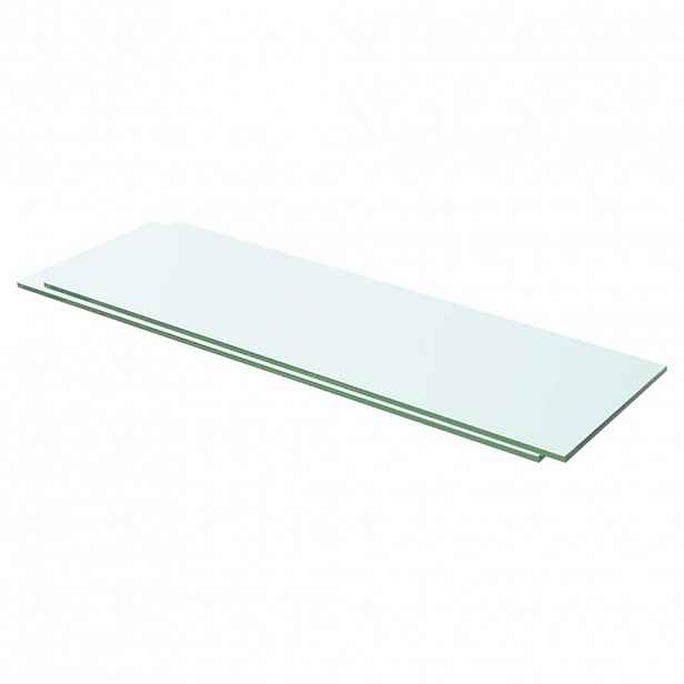 vidaXL Policové desky 2 ks sklo čiré 60 x 15 cm