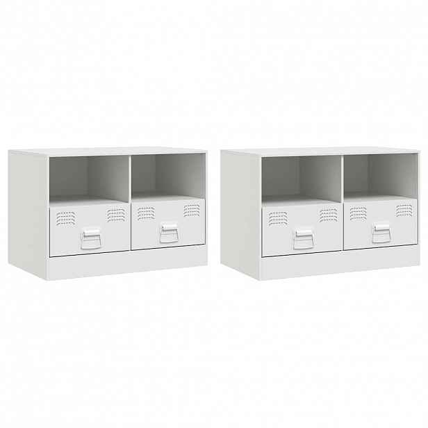 vidaXL TV skříňky 2 ks bílé 67 x 39 x 44 cm ocel