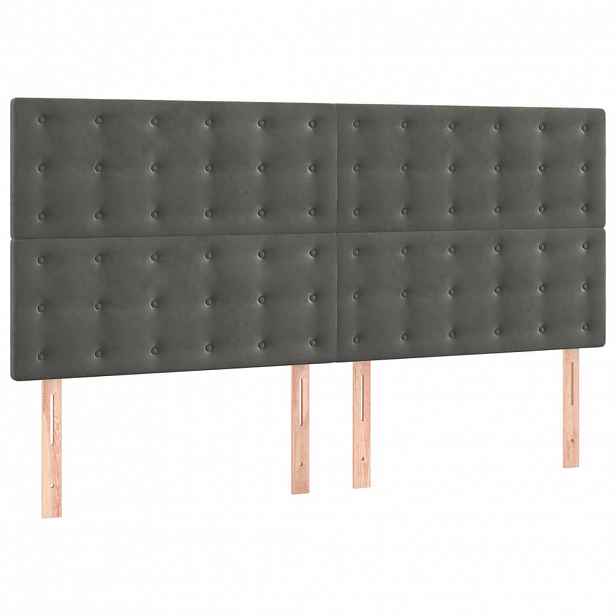 vidaXL Čelo postele tmavě šedé 200x5x118/128 cm sametové