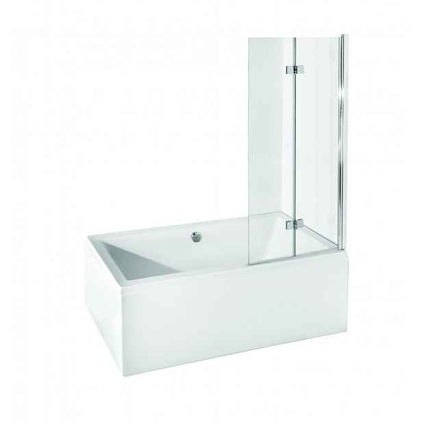 BESCO Vanová zástěna PRESTIGIO - Univerzální; Hliník chrom; Čiré bezpečnostní sklo - 6 mm; 80 cm